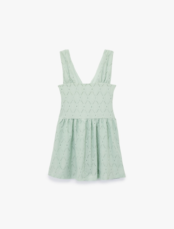  Derin V Yaka Kolsuz Fisto Mini Elbise