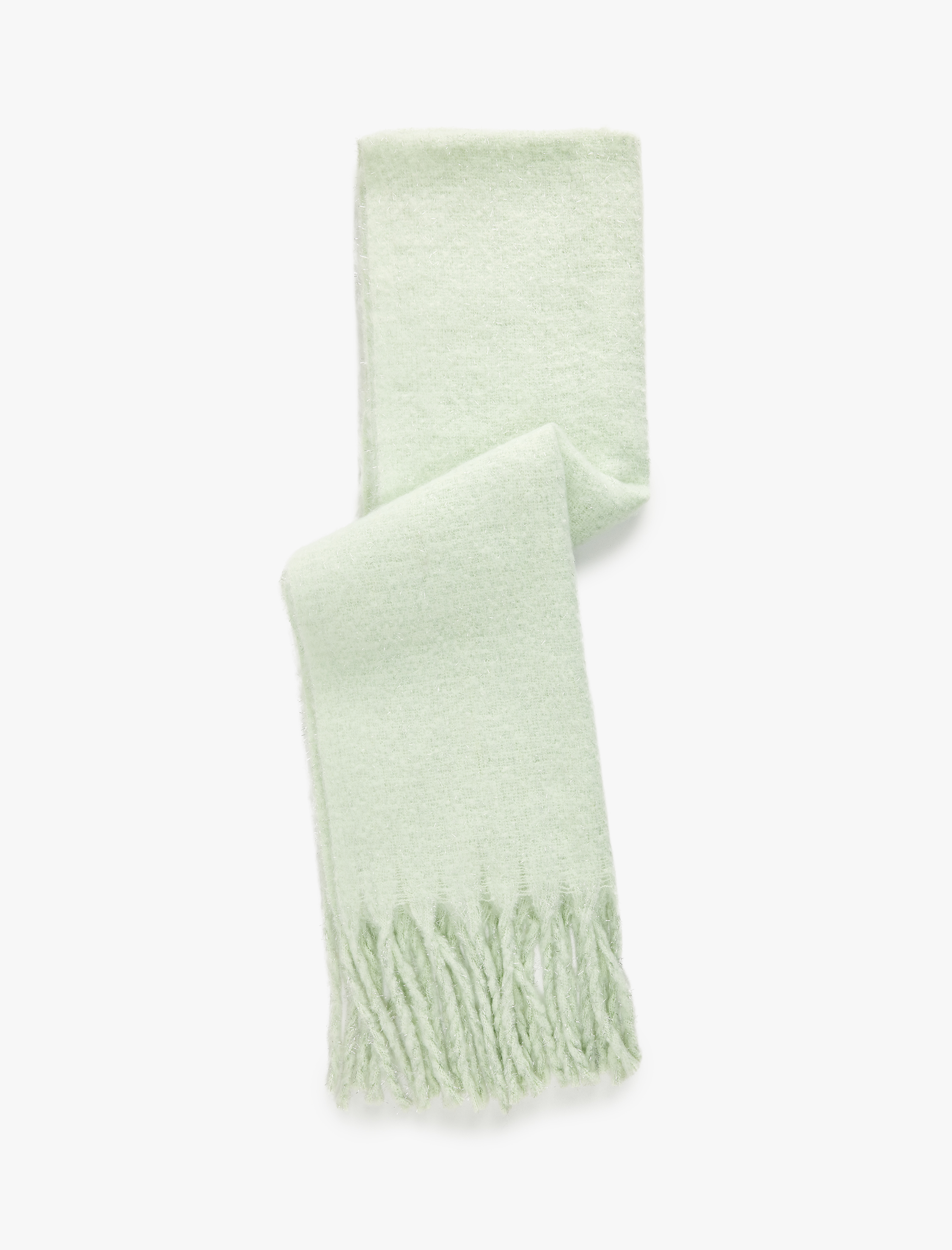  Kadın Sim Detaylı Püsküllü Uzun Atkı