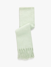 Sim Detaylı Püsküllü Uzun Atkı