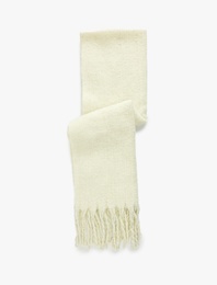 Sim Detaylı Püsküllü Uzun Atkı