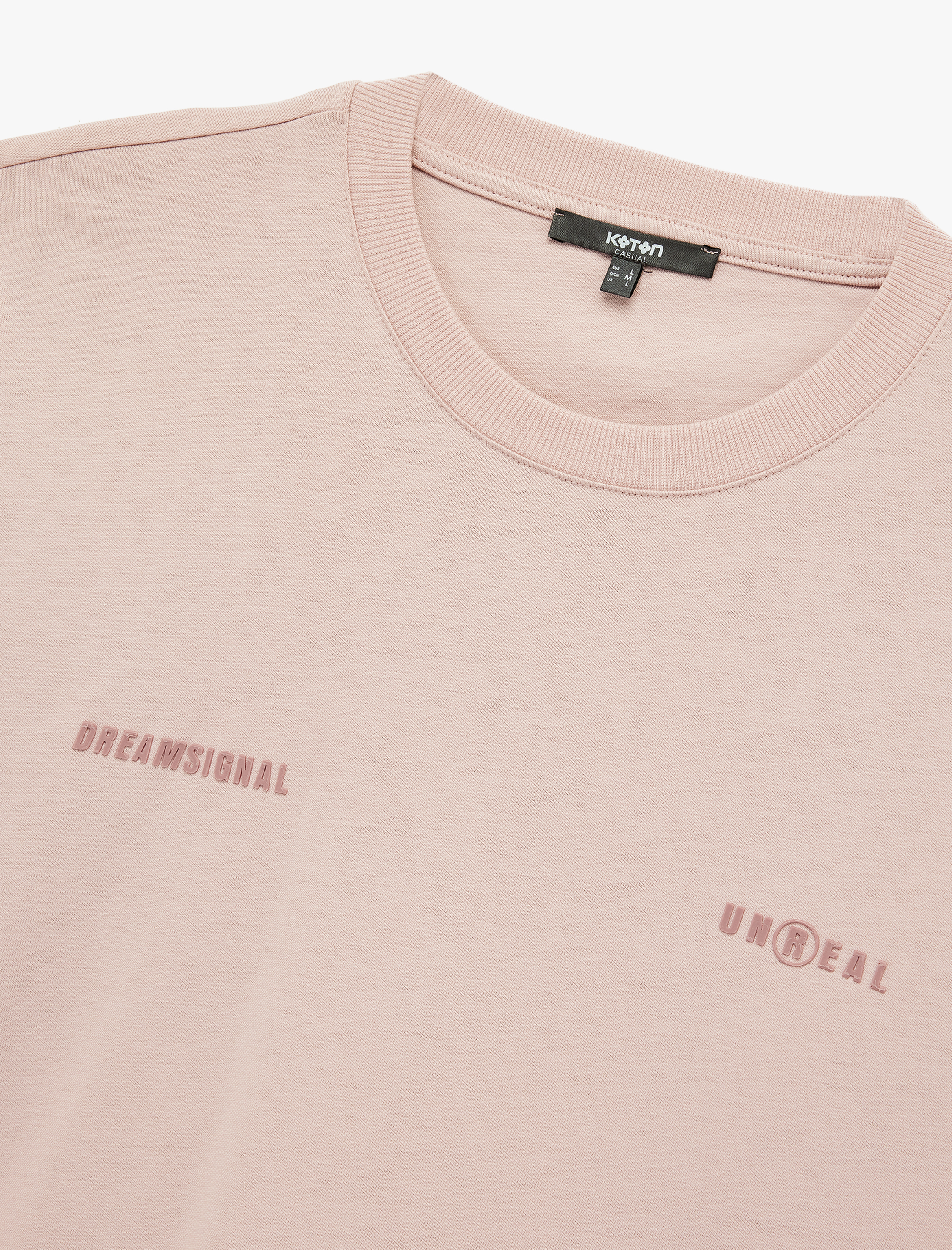   Regular Fit Kısa Kollu Etiket Detaylı Bisiklet Yaka Pamuklu Baskılı Tişört