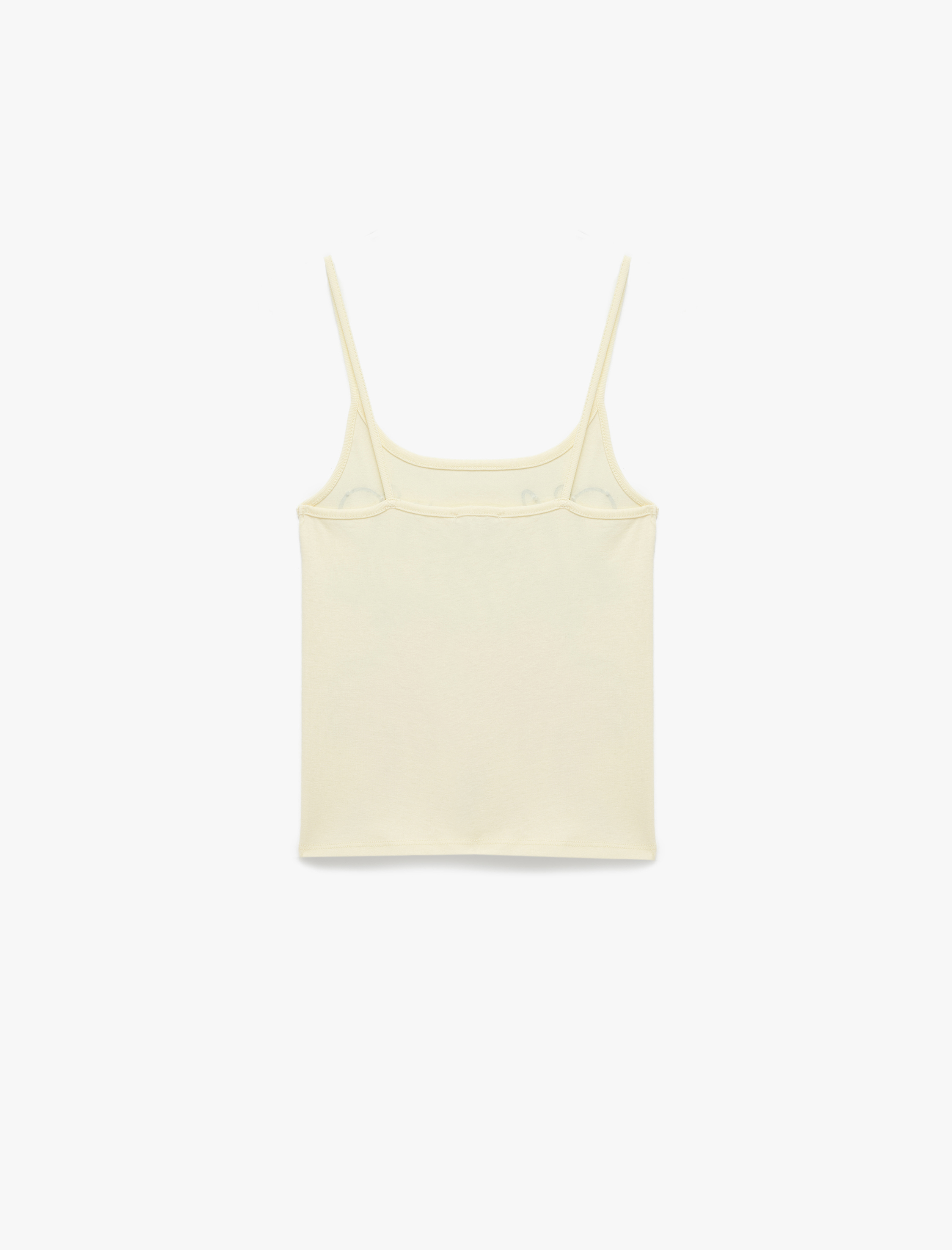   Pamuklu İp Askılı Hawaii Baskılı Slim Fit Bluz