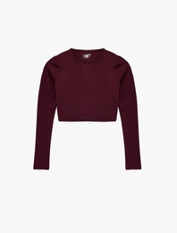 Slim Fit Uzun Kollu Bisiklet Yaka Spor Tişört