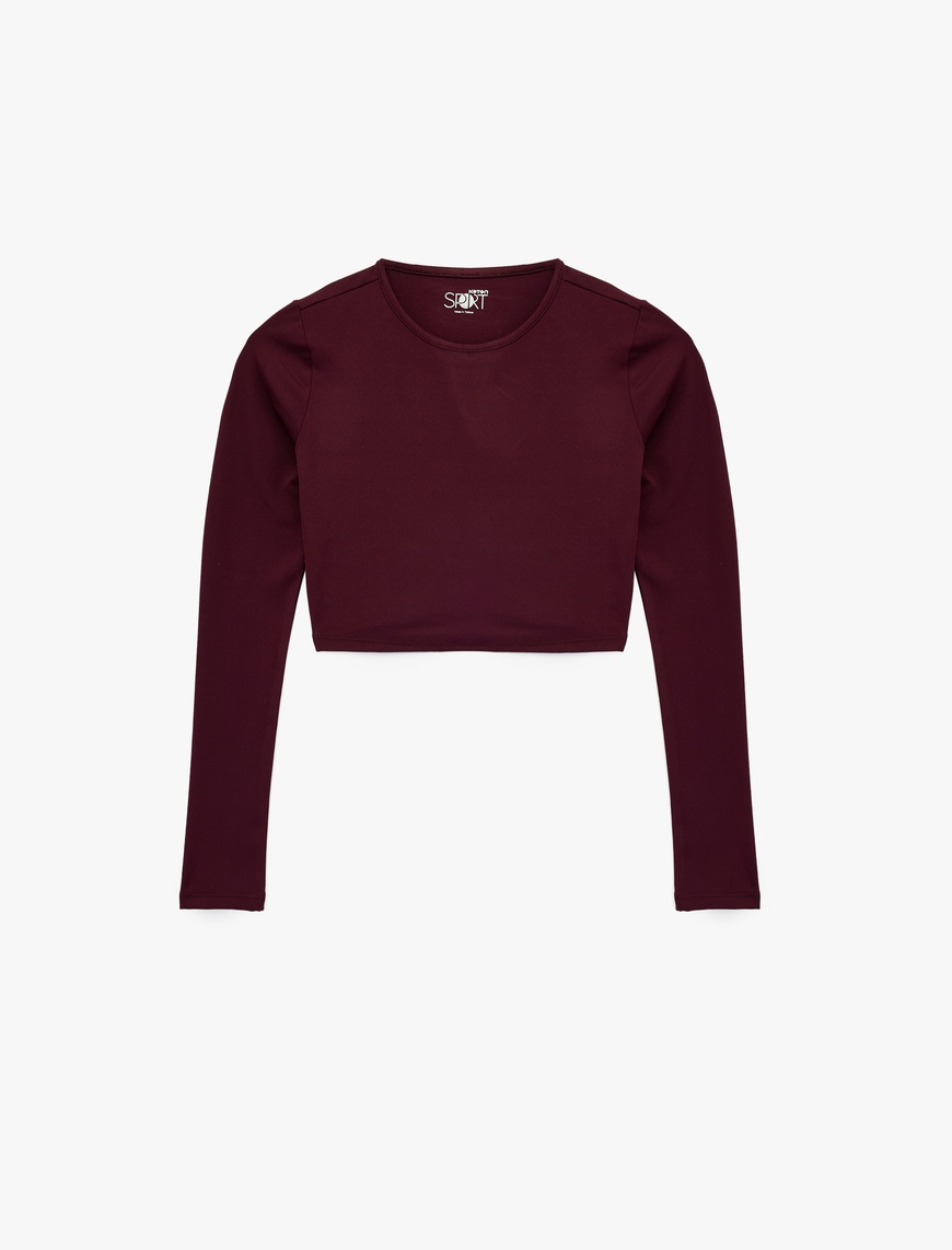   Slim Fit Uzun Kollu Bisiklet Yaka Spor Tişört