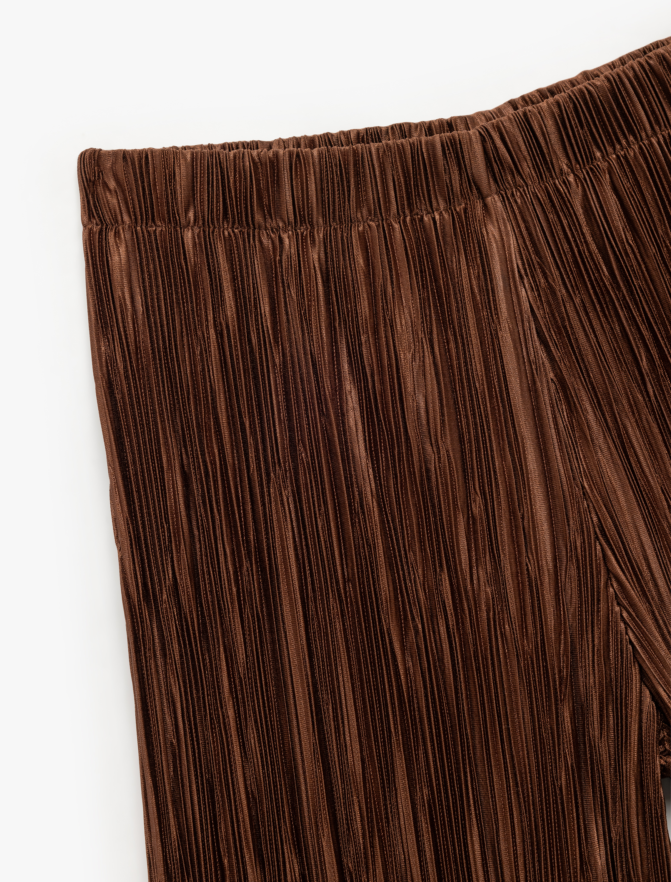  Kız Çocuk Dokulu Beli Lastikli Geniş Paça Pantolon