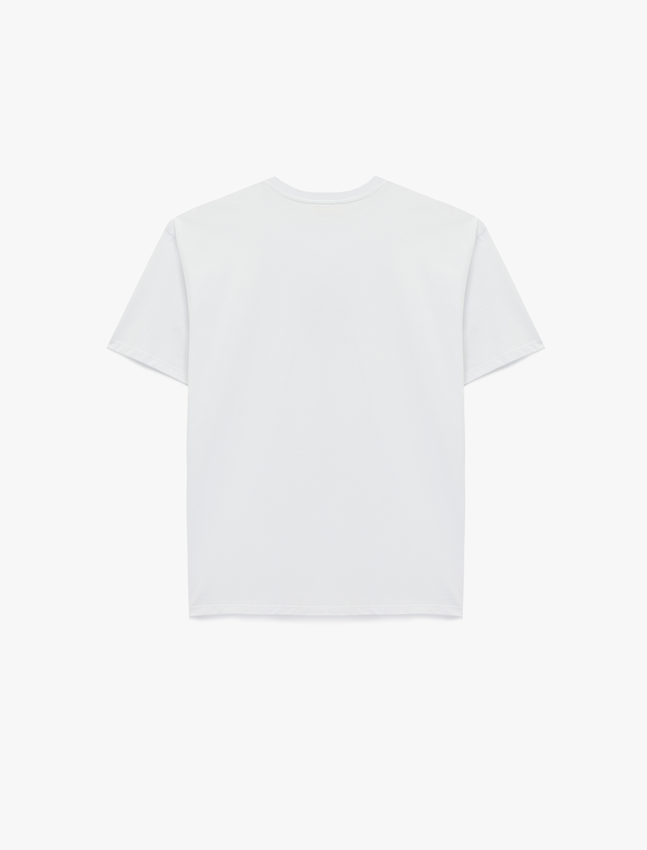   Leopar Yıldız Baskılı Rahat Kalıp Kısa Kollu Bisiklet Yaka Pamuklu Tişört