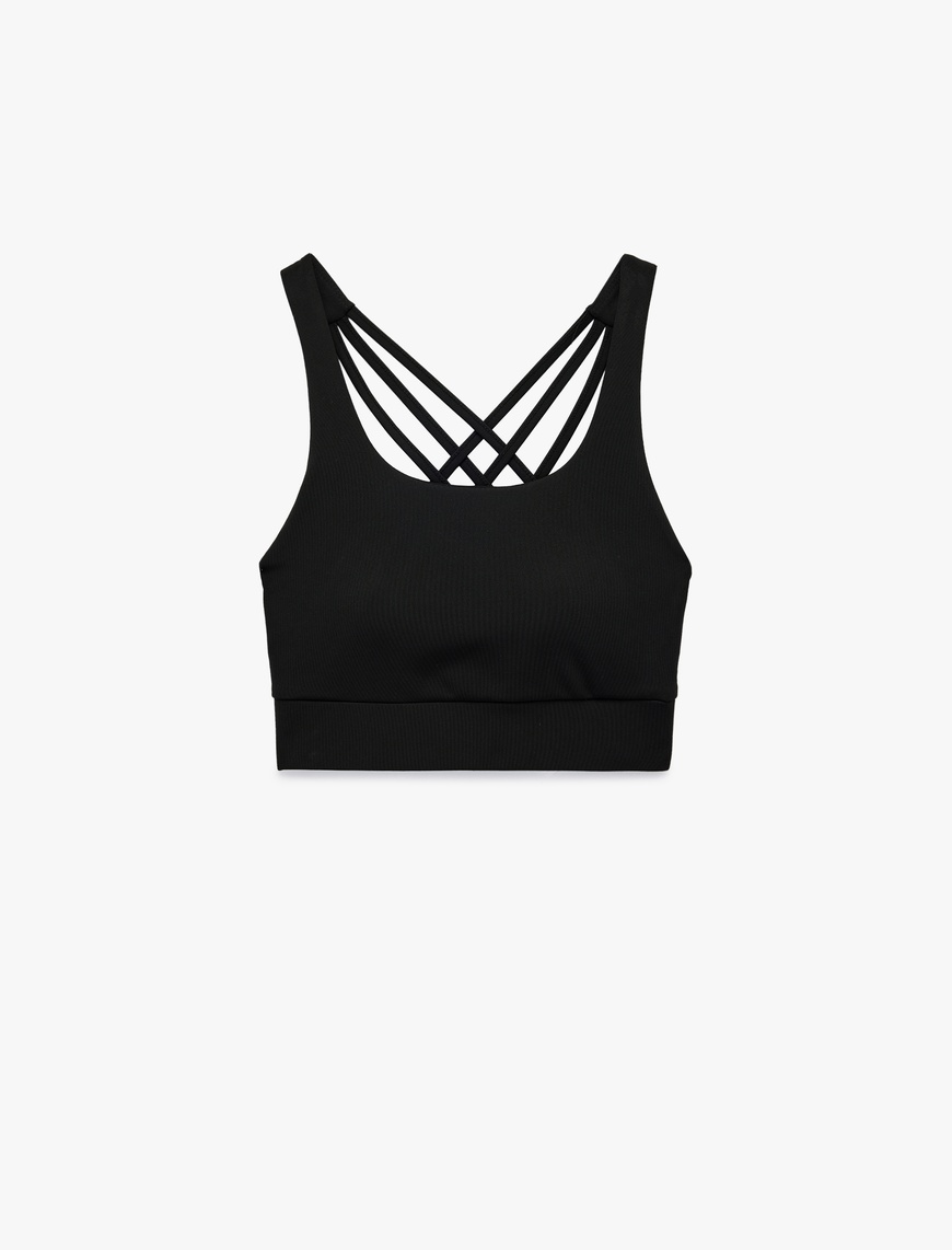   Slim Fit U Yaka Sırt Detaylı Sporcu Sütyeni