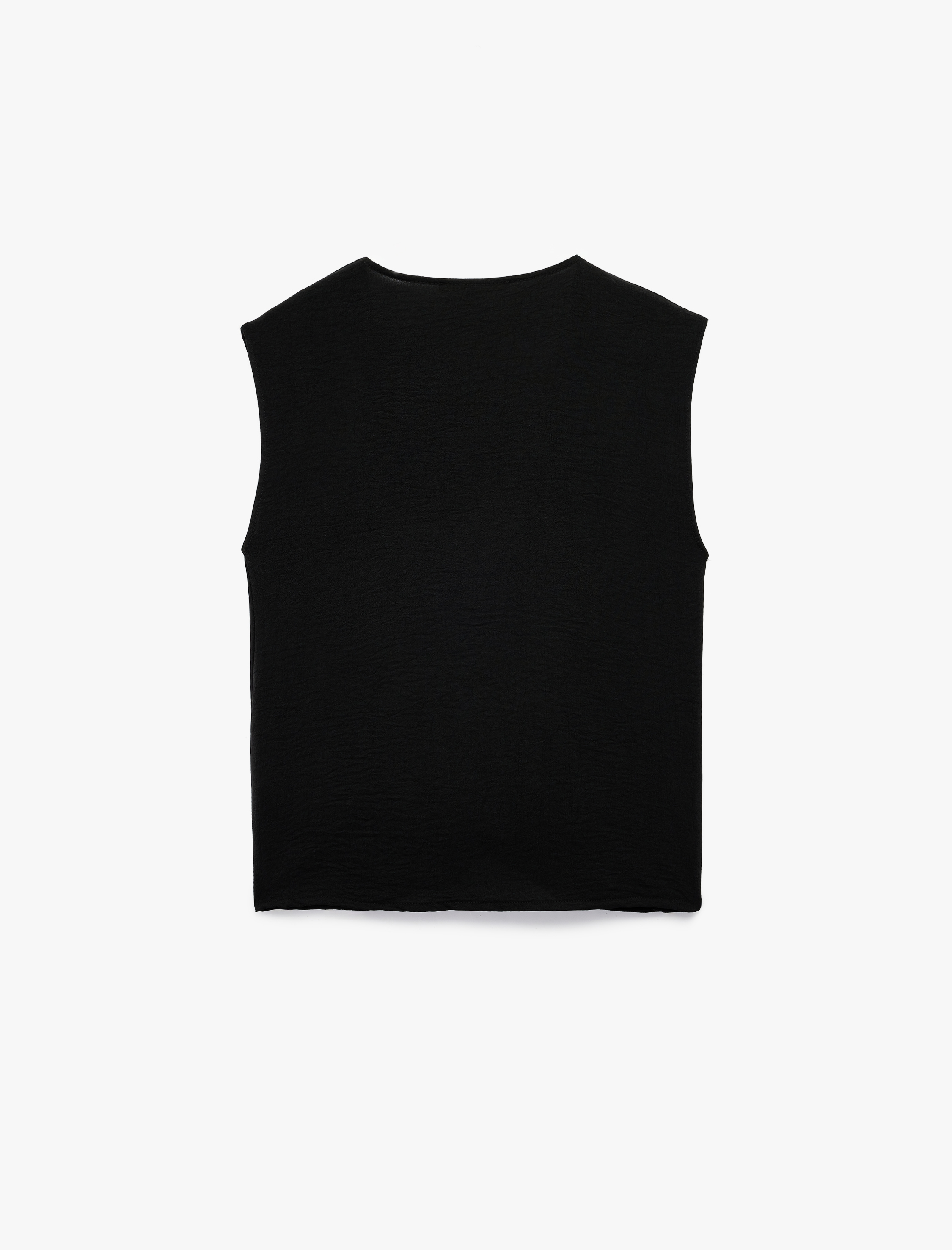   Aerobin Kumaş Kruvaze Kolsuz Bluz