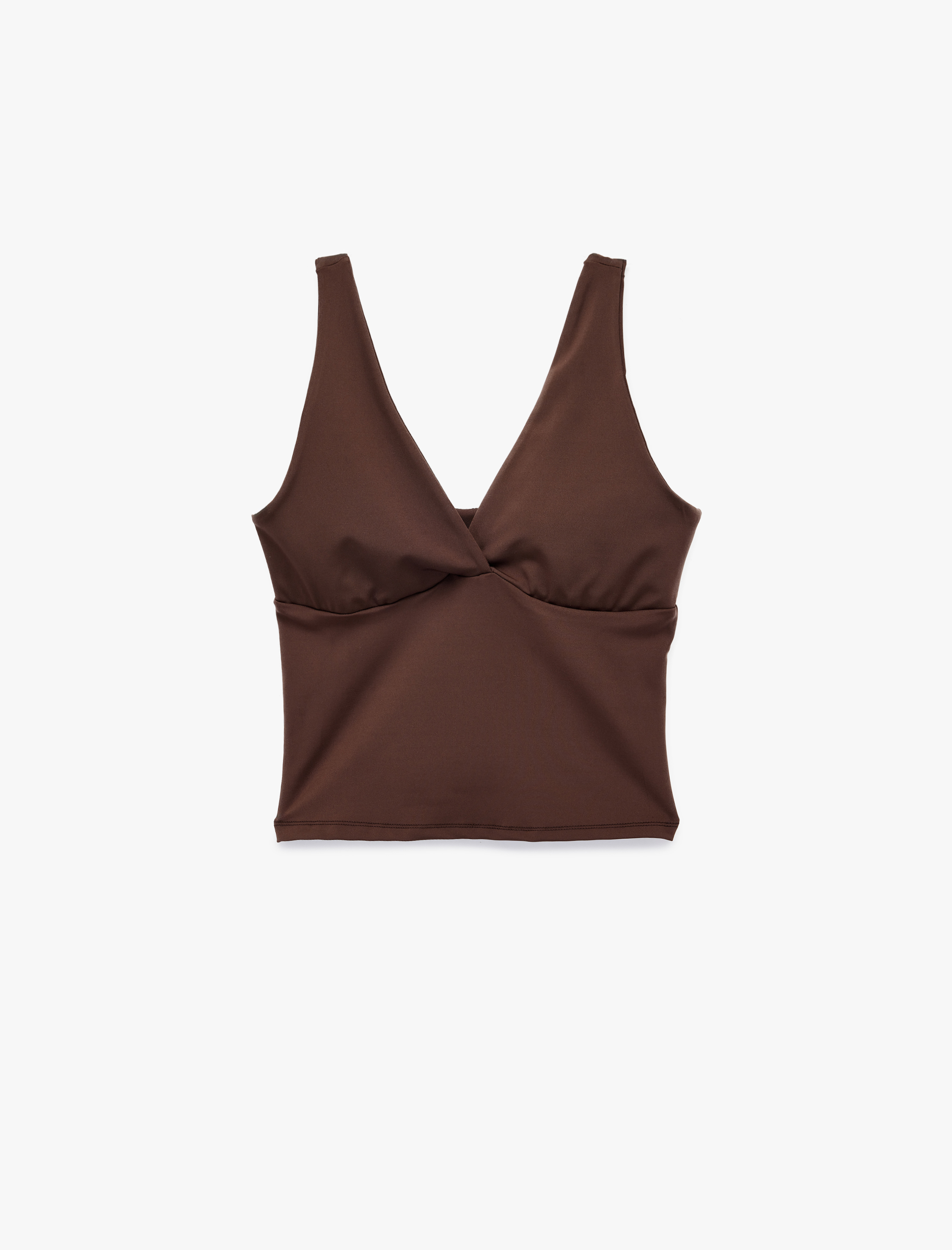   Slim Fit İnterlok Kolsuz V Yaka Spor Bluz