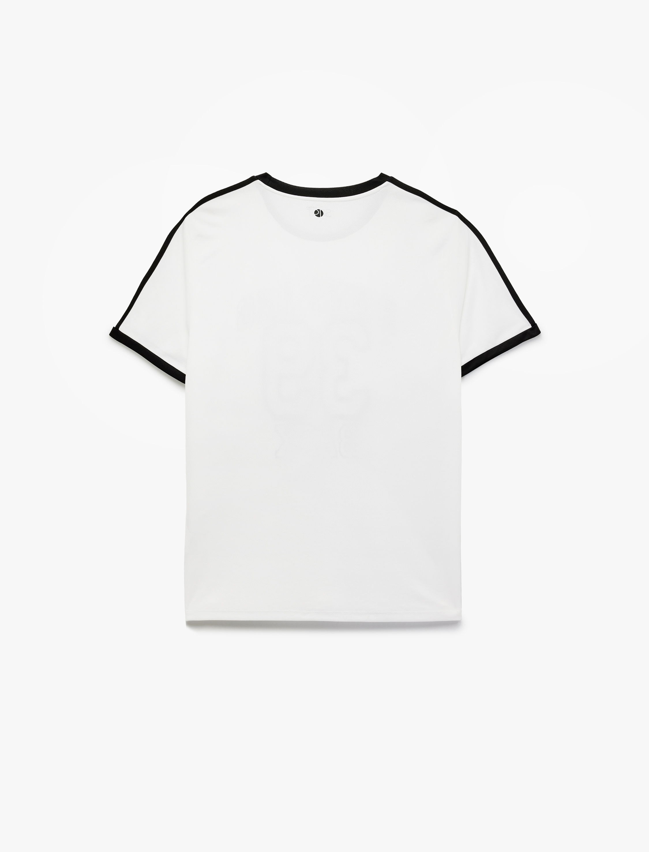   Kısa Kollu Bisiklet Yaka Renk Kontrastlı Baskılı Rahat Kesim Spor Tişört