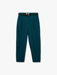 Regular Fit Cepli Kemer Detaylı Havuç Pantolon