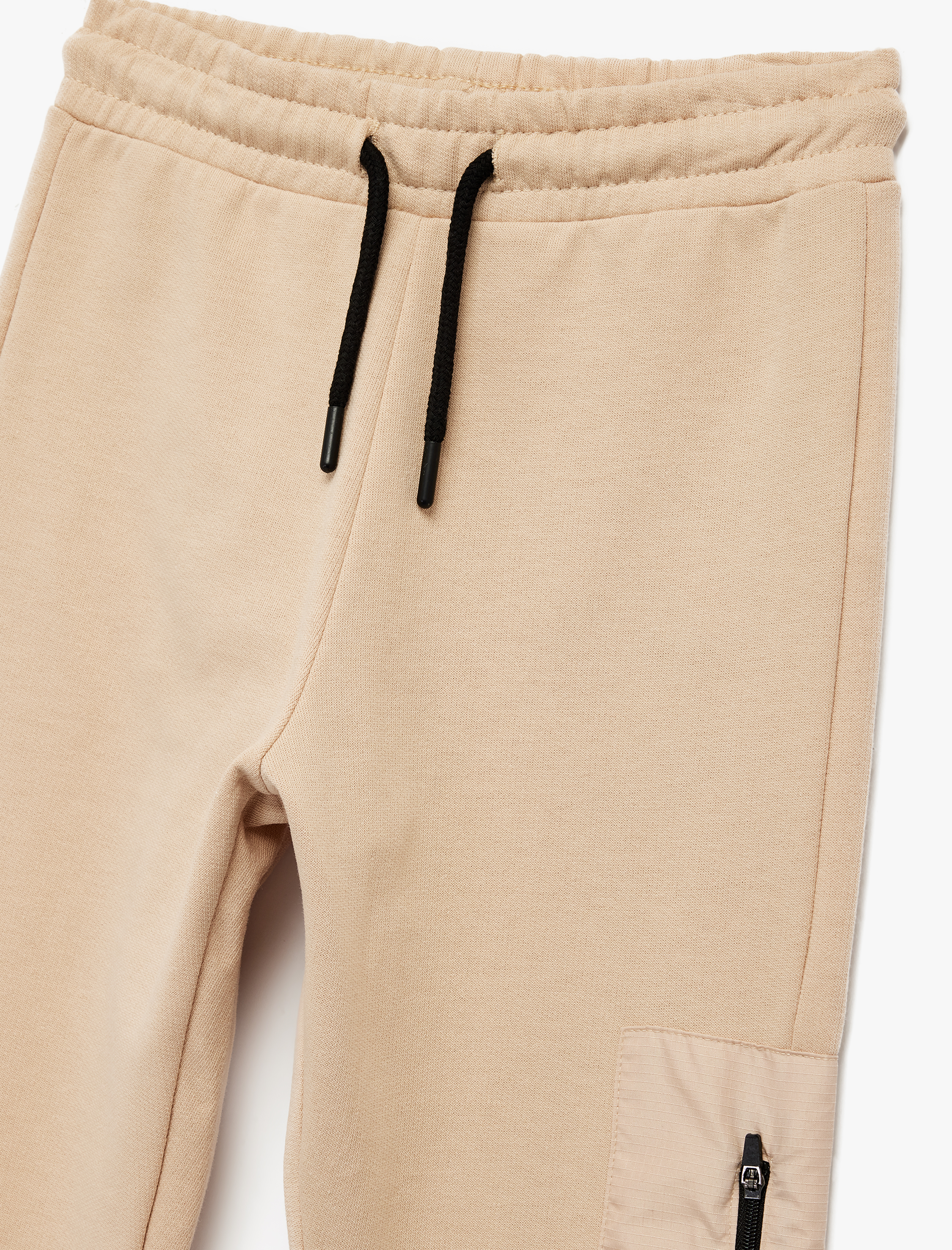 Erkek Çocuk Üç İplik Şardonlu Baskılı Fermuar Cepli Beli Bağcıklı Jogger Eşofman Altı