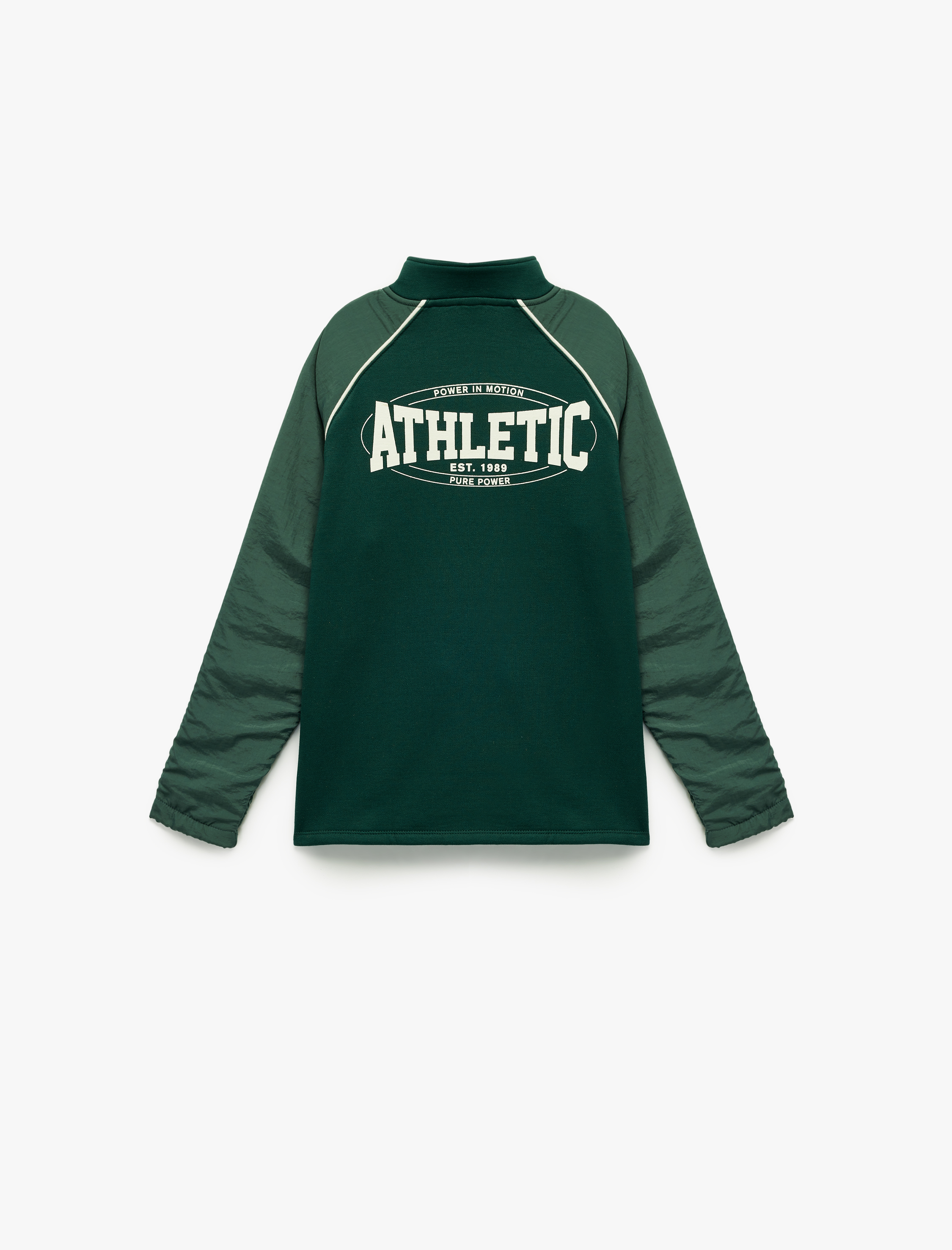  Erkek Çocuk Dik Yaka Uzun Kollu Şardonlu Fermuarlı Sweatshirt