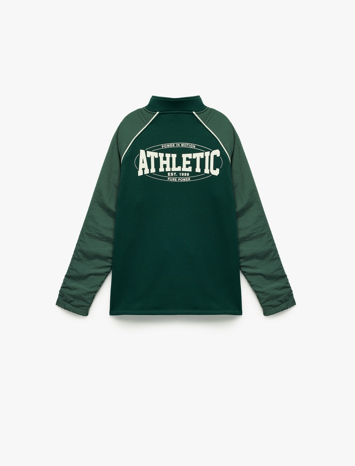 Erkek Çocuk Dik Yaka Uzun Kollu Şardonlu Fermuarlı Sweatshirt