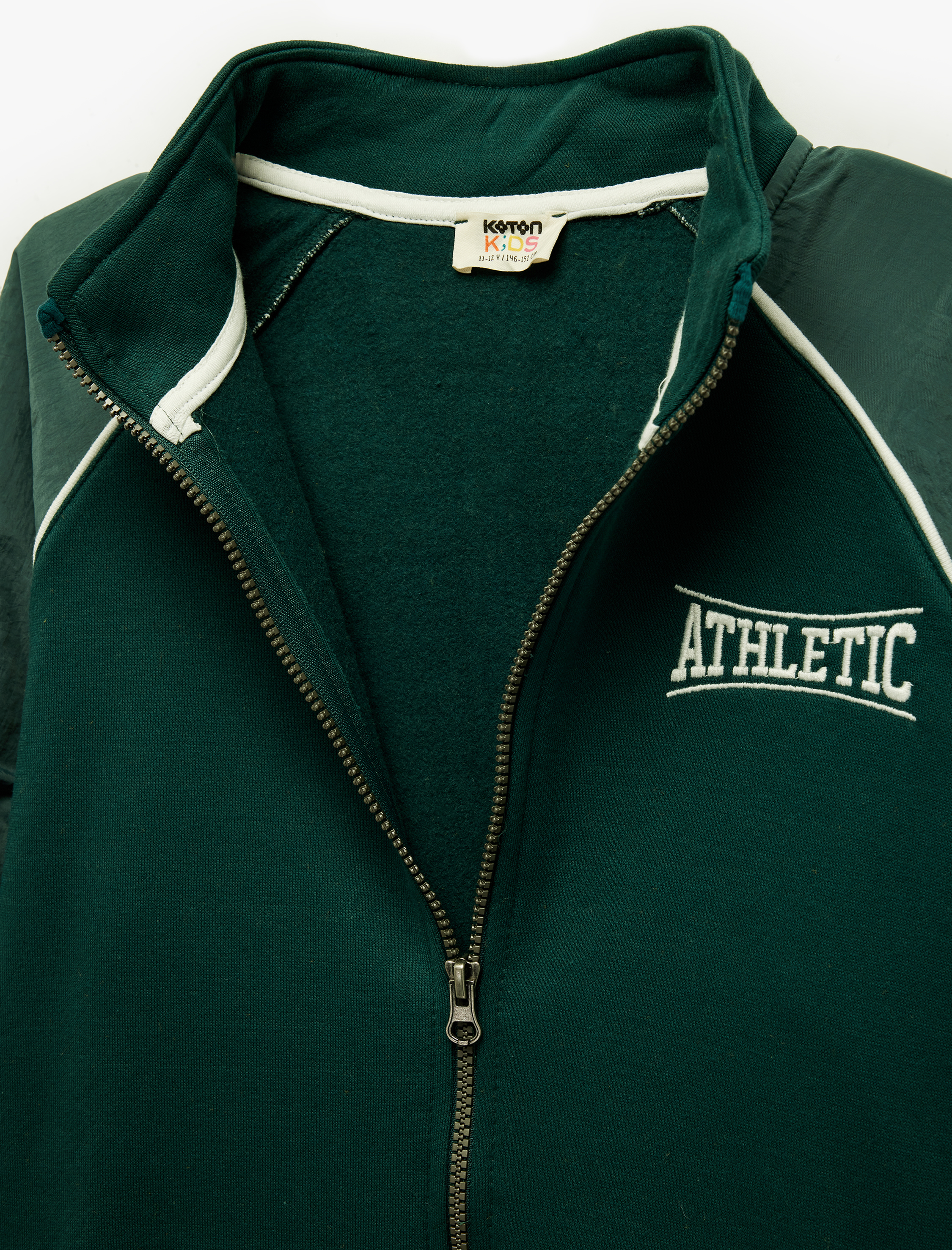  Erkek Çocuk Dik Yaka Uzun Kollu Şardonlu Fermuarlı Sweatshirt