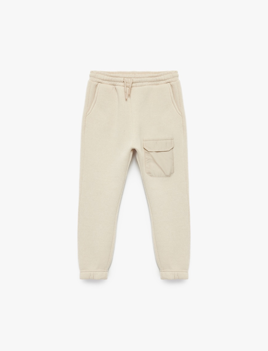  Erkek Çocuk Şardonlu Cep Detaylı Basic Jogger Eşofman Altı