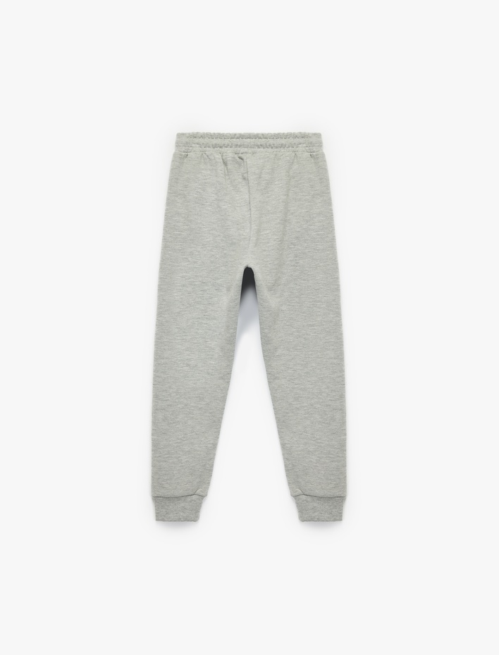 Erkek Çocuk Şardonlu Beli Lastikli Baskılı Jogger Eşofman Altı