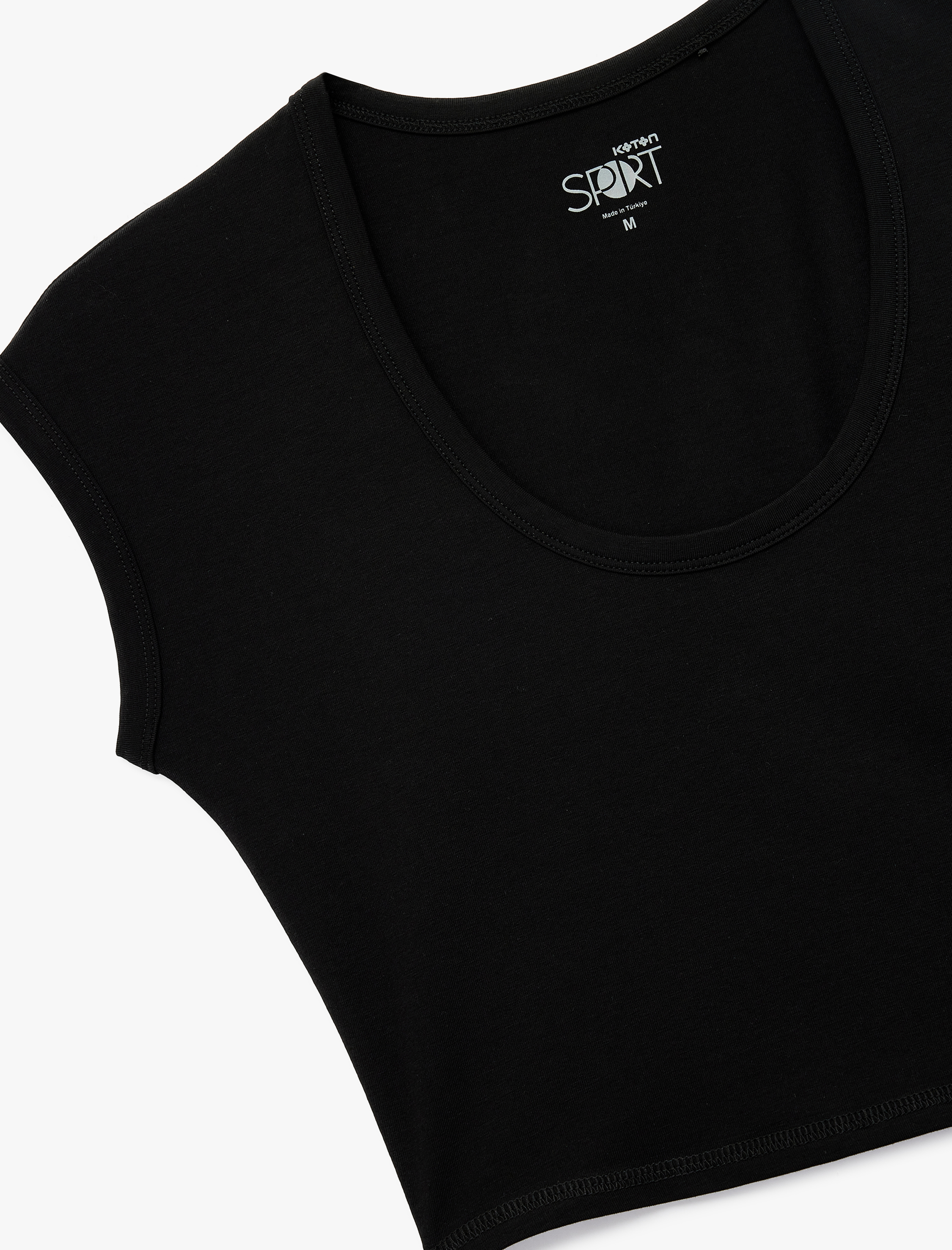   U Yaka Kısa Kollu Pamuklu Slim Fit Spor Tişört