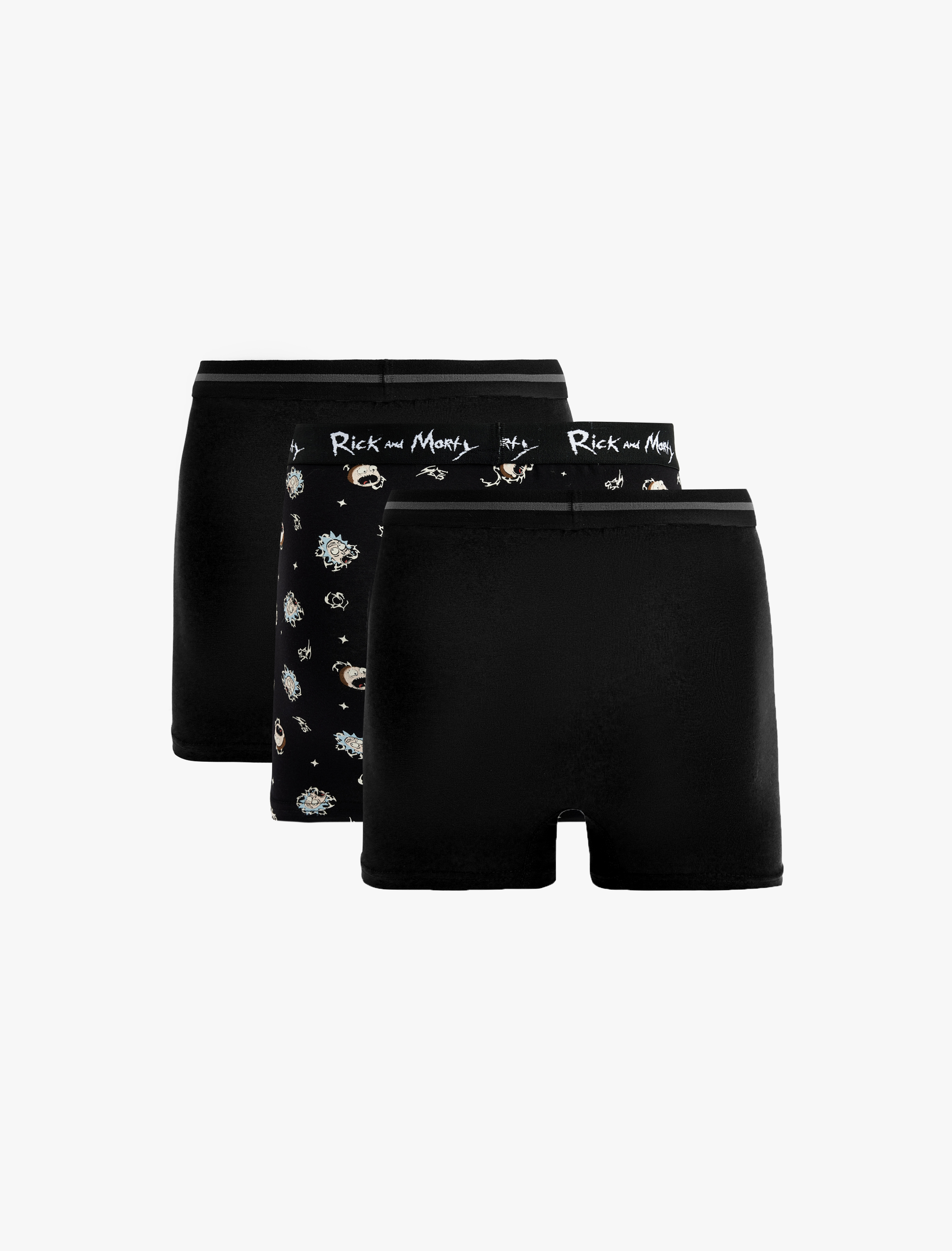   Lisanslı Rick and Morty Baskılı Pamuklu 3'lü Boxer Seti