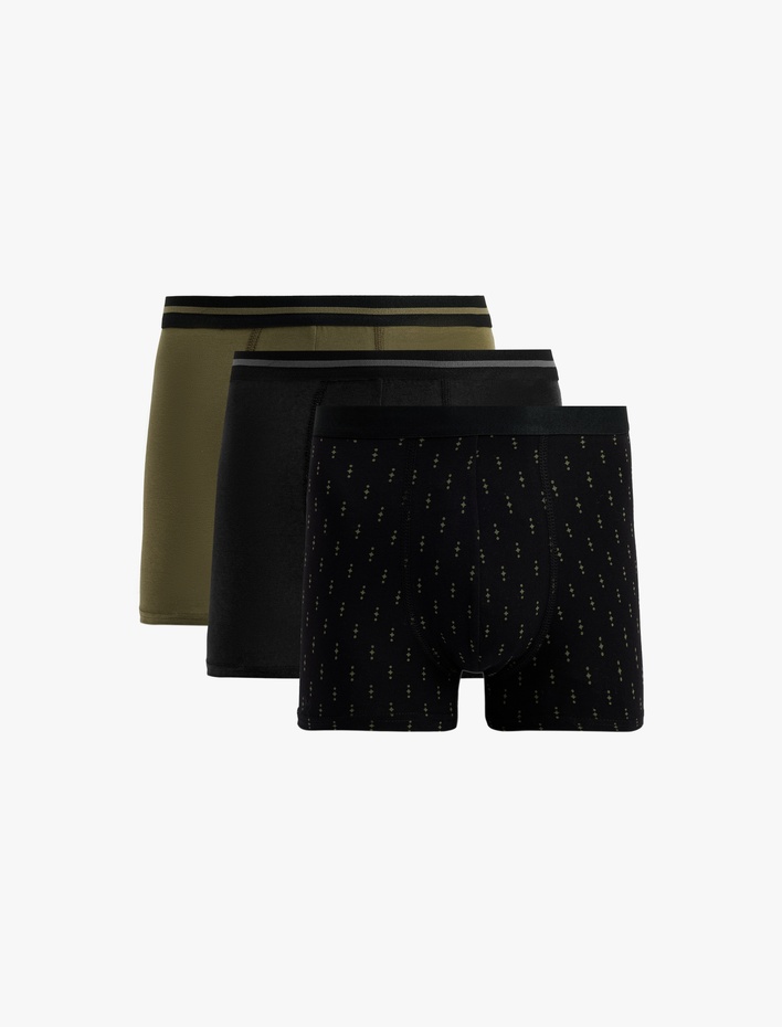 Pamuklu Desenli 3'lü Boxer Seti