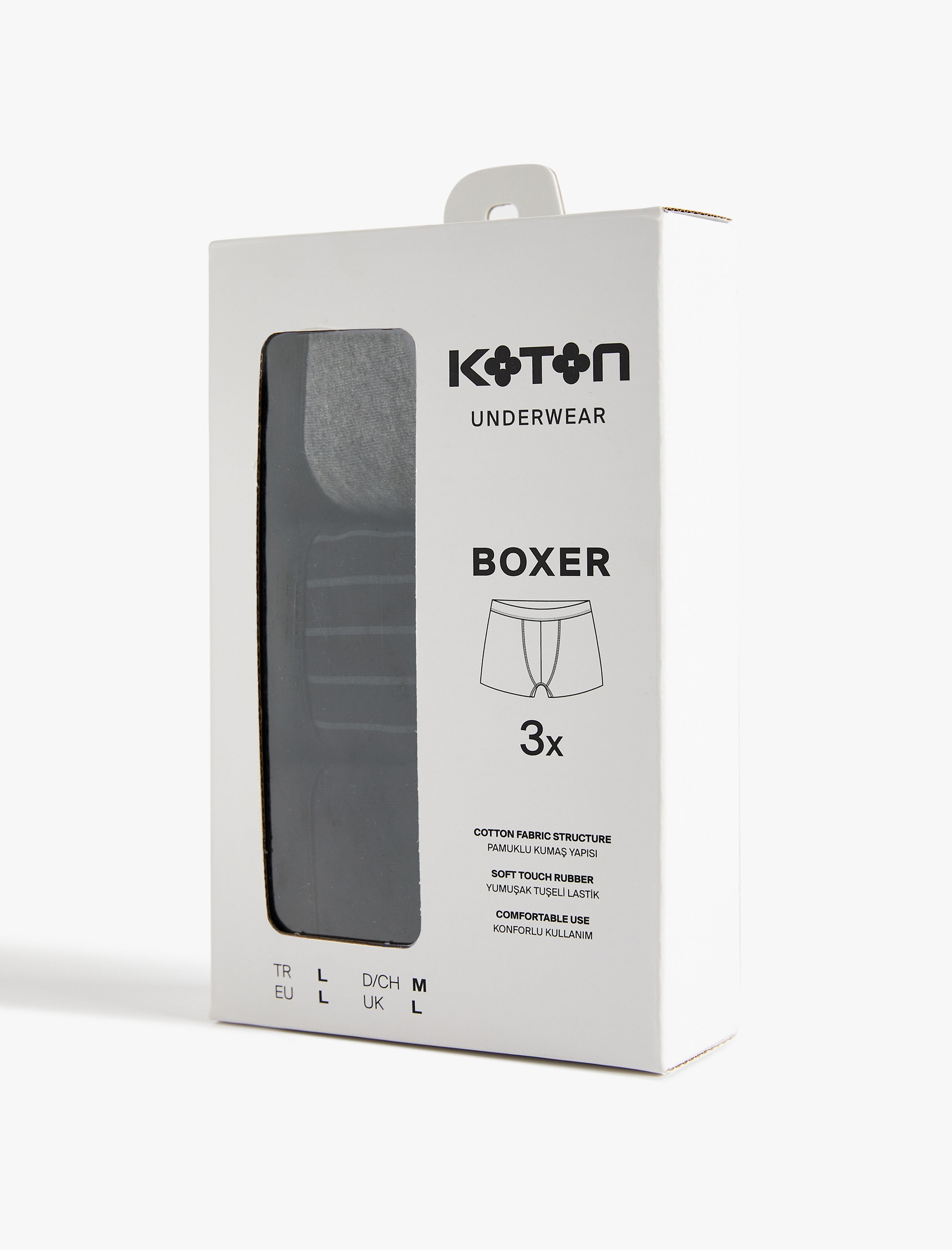   Pamuklu Desenli 3'lü Boxer Seti