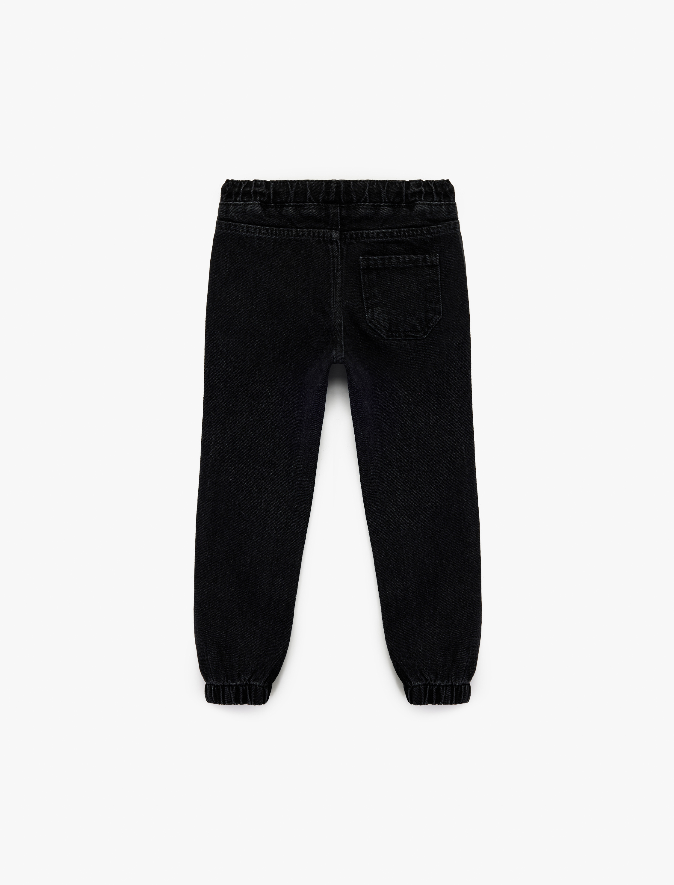 Erkek Bebek Pamuklu Rahat Kesim Beli Bağcıklı Jogger Denim Pantolon