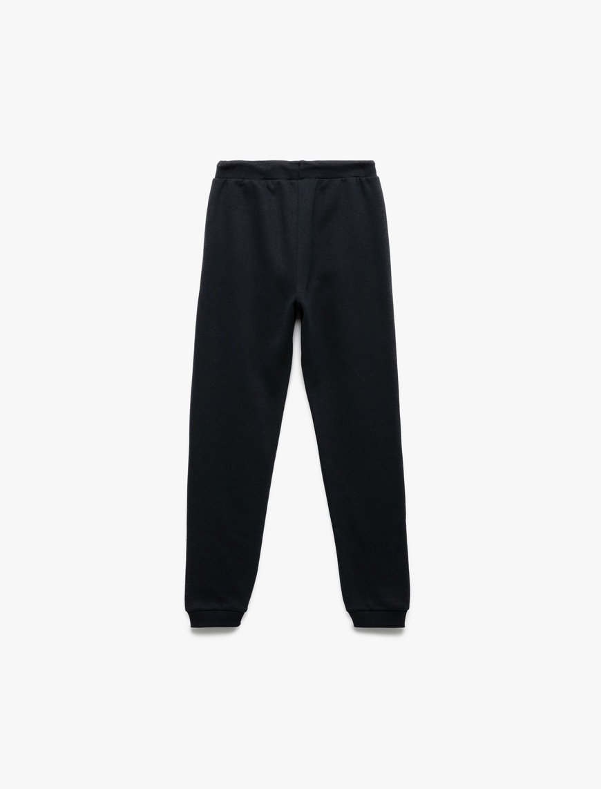  Erkek Çocuk Pamuklu Beli Bağlamalı Şardonlu Basic Jogger Eşofman Altı
