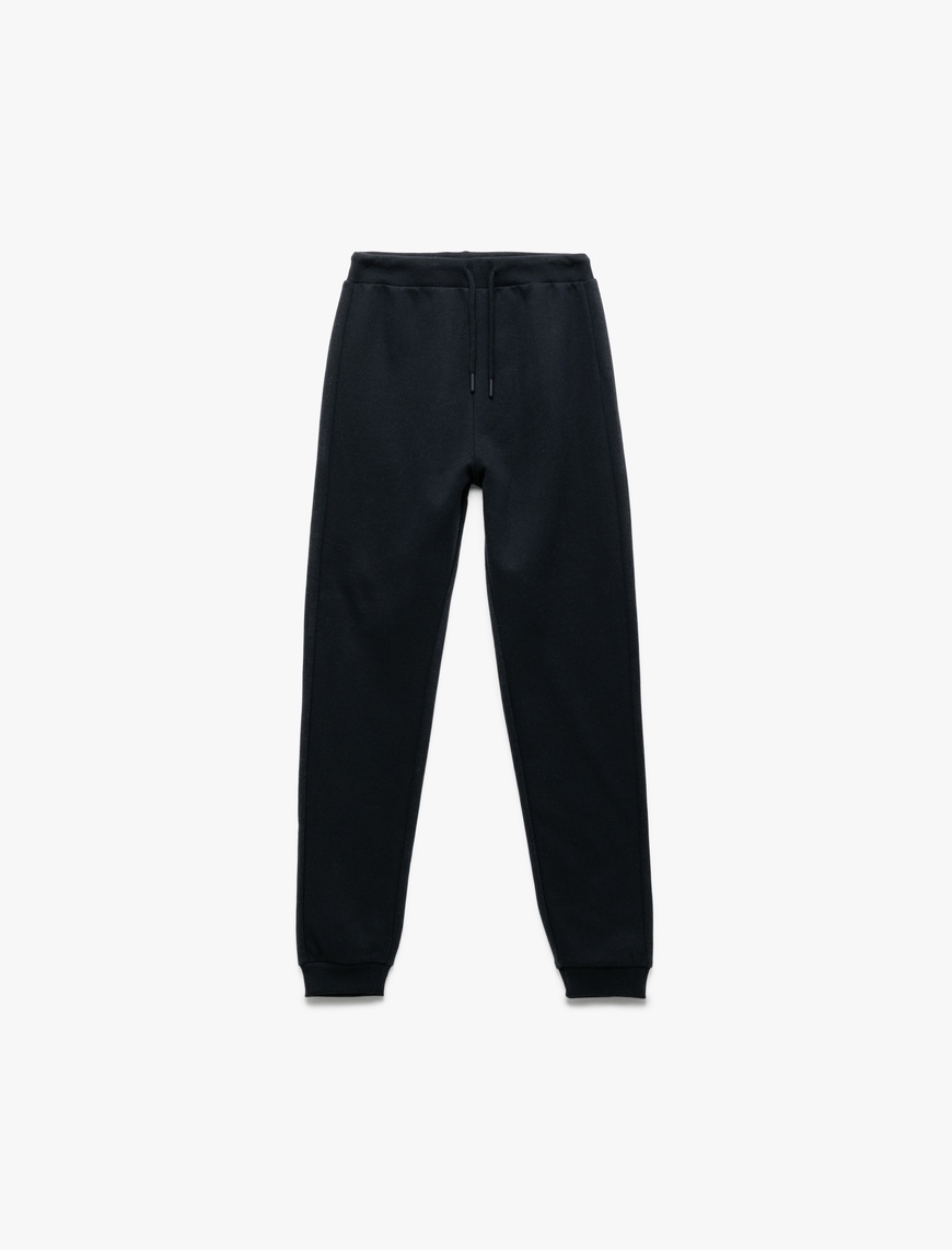  Erkek Çocuk Pamuklu Beli Bağlamalı Şardonlu Basic Jogger Eşofman Altı