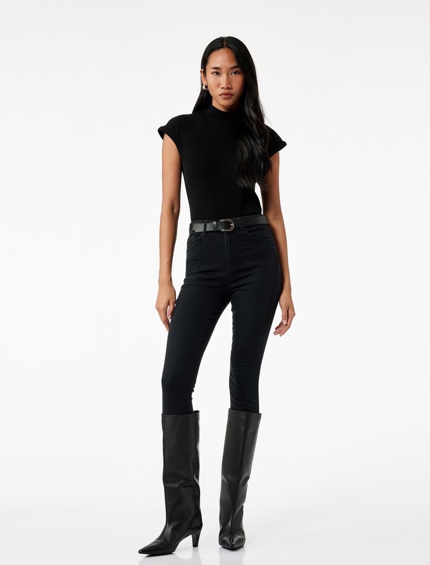   Yüksek Bel Dar Paça Denim Pantolon - Skinny Jeans
