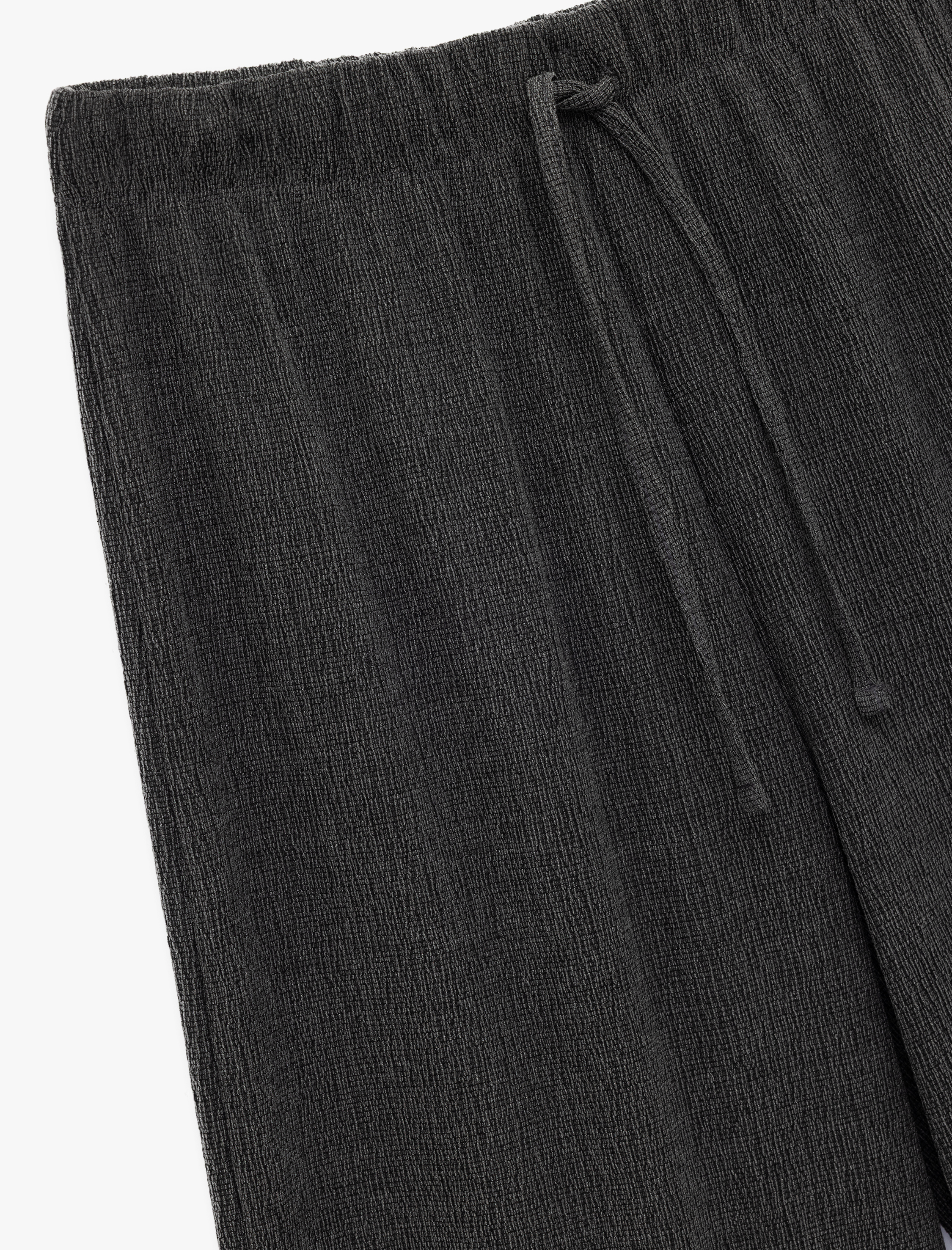   Bürümcük Kumaş Rahat Kalıp Beli Bağcıklı Düz Bol Paça Pantolon