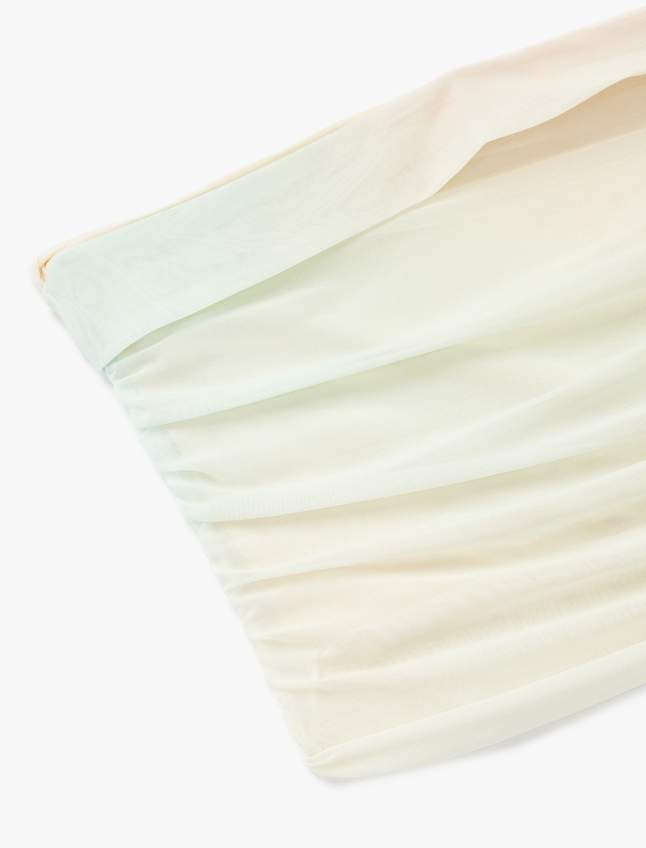   Slim Fit Drape Detaylı Crop Straplez Bluz