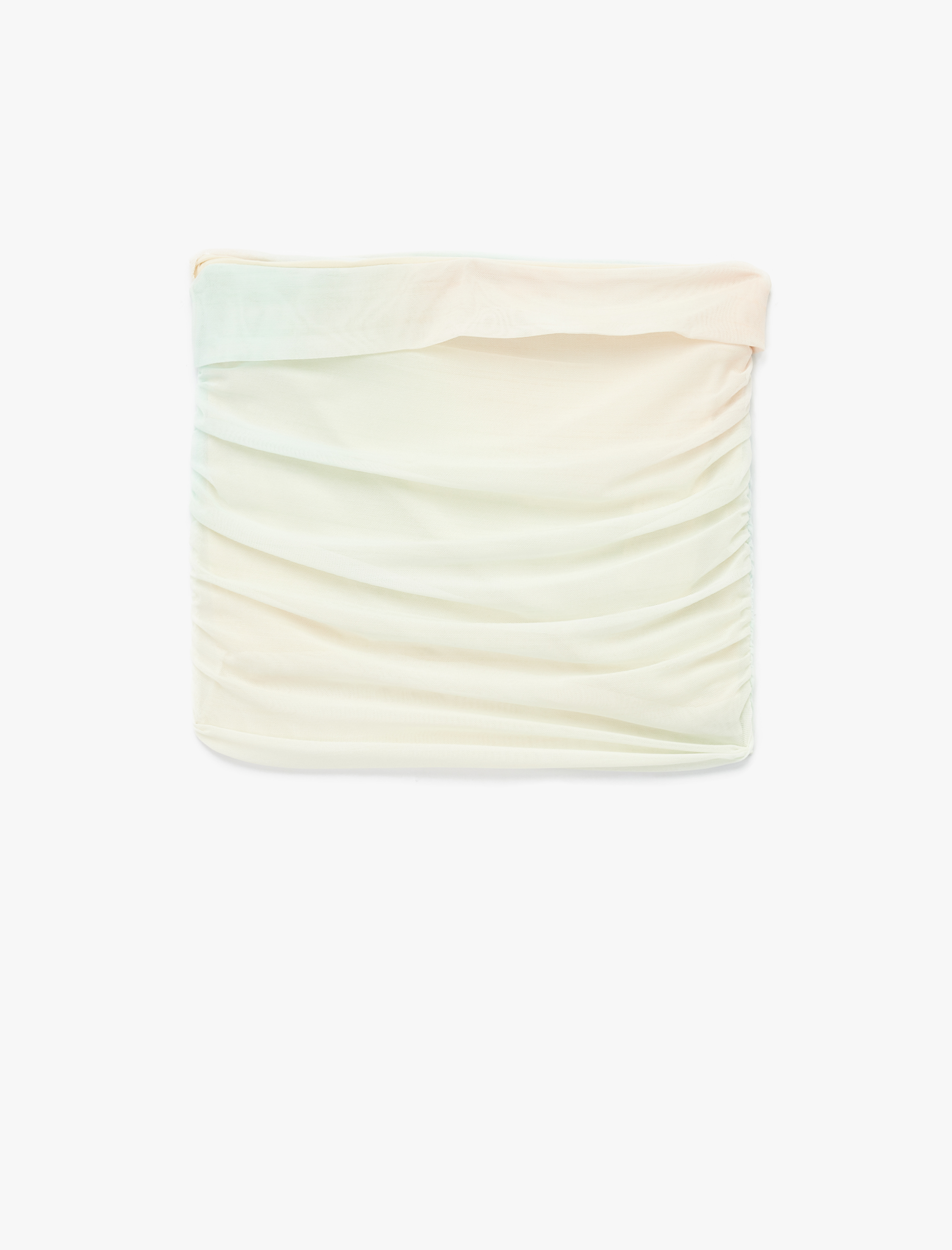   Slim Fit Drape Detaylı Crop Straplez Bluz