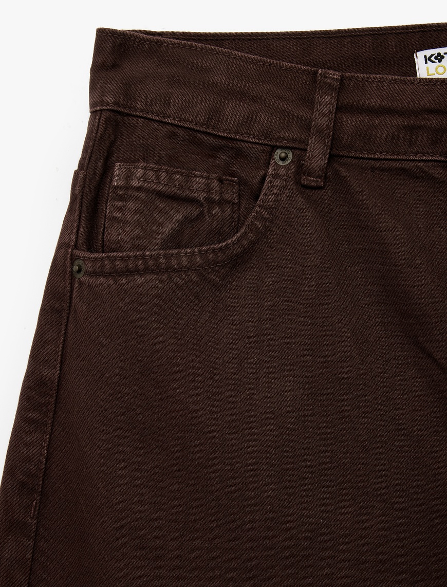   Pamuklu Bol Kesim Geniş Paça Jean Pantolon - Loose Straight Fit Jean