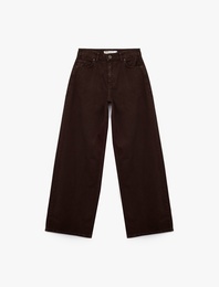 Pamuklu Bol Kesim Geniş Paça Jean Pantolon - Loose Straight Fit Jean