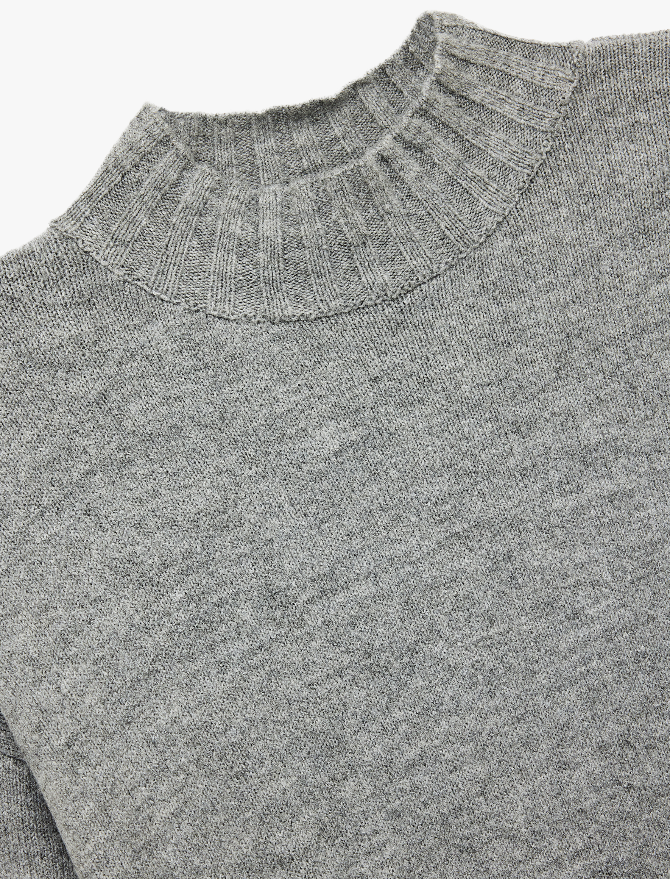   Dik Yaka Uzun Kollu Triko Midi Elbise