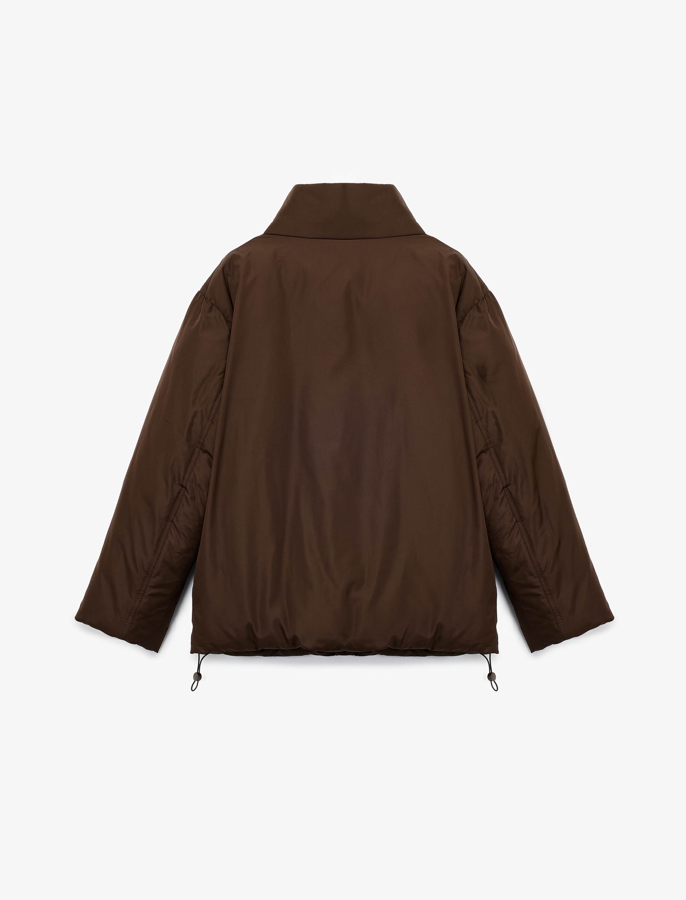   Dik Yaka Çıtçıt Düğmeli Cepli Uzun Kollu Rahat Kalıp Anorak Ceket