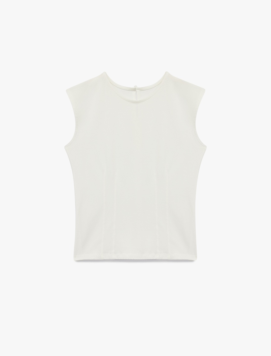   Bisiklet Yaka Slim Fit Pamuklu Kolsuz Bluz