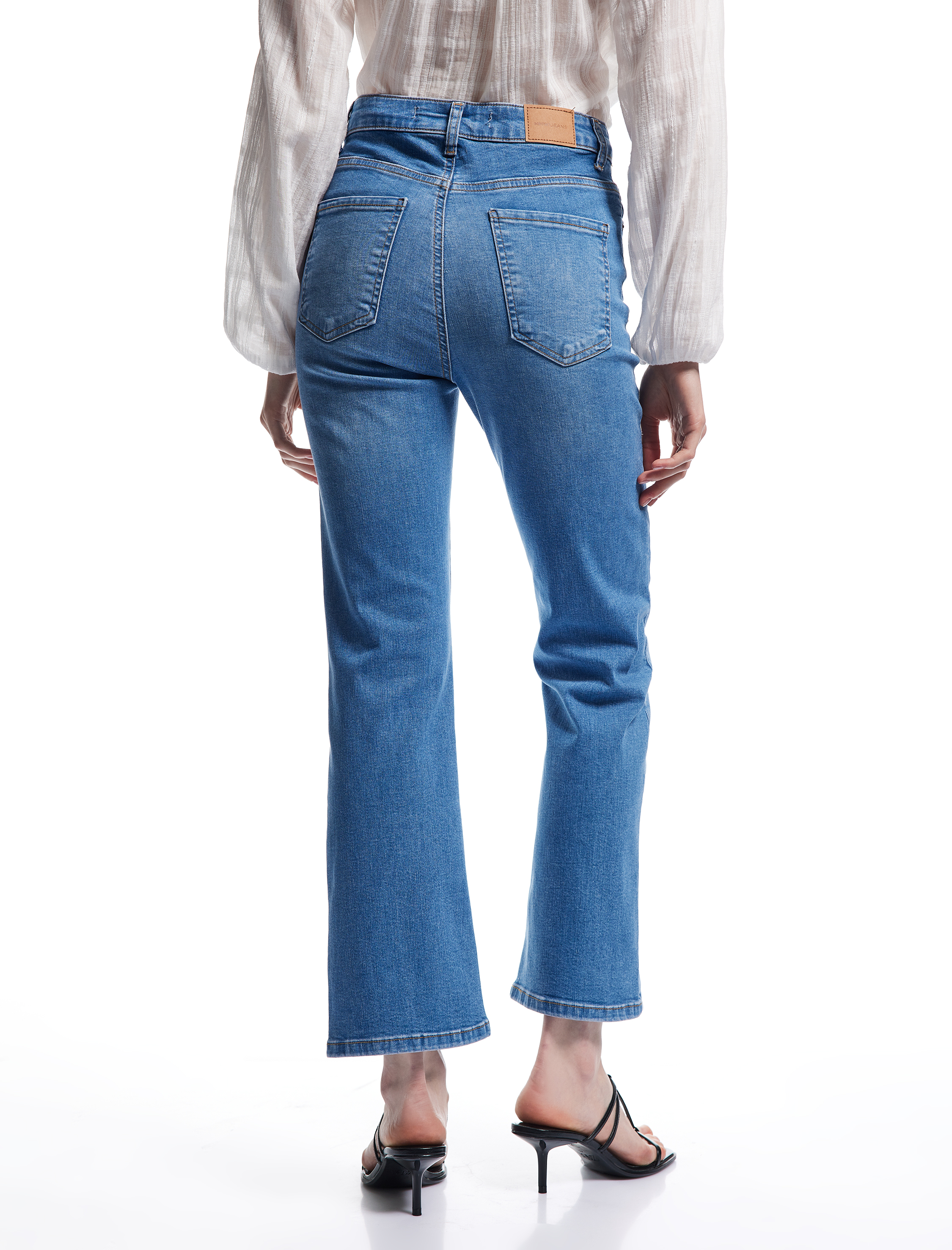   Yüksek Bel Kısa İspanyol Paça Jean Pantolon - Flare Jeans