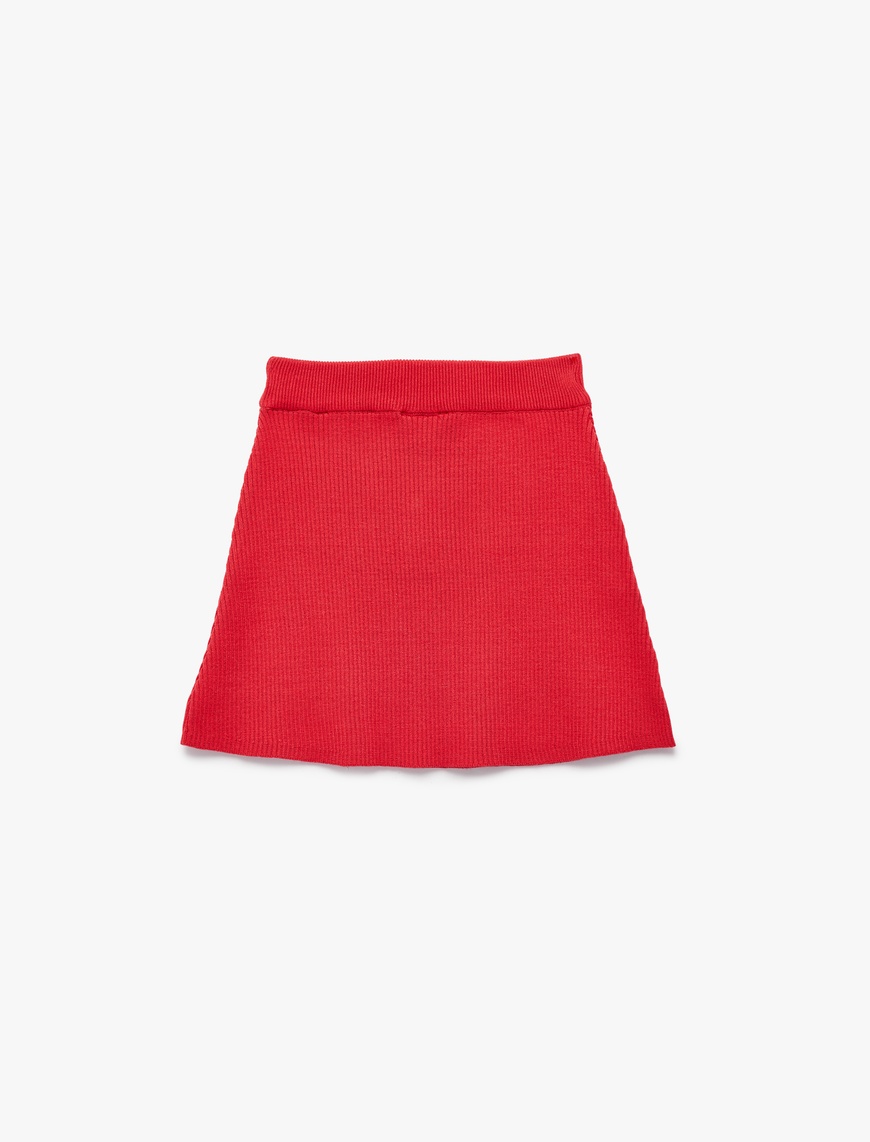  Kız Çocuk Viskon Karışımlı Slim Fit A Kesim Triko Etek