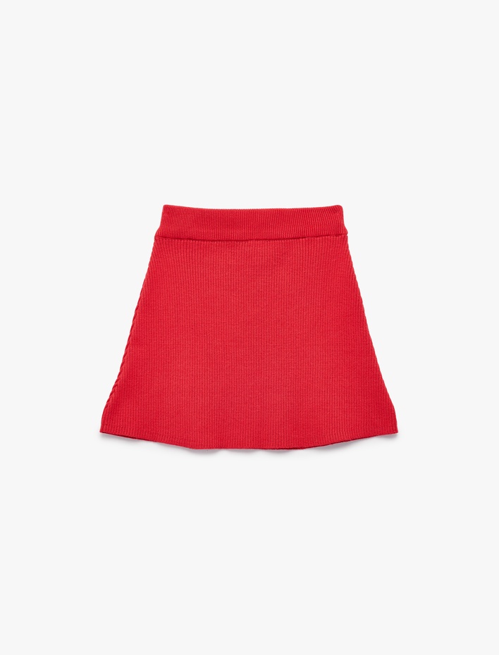 Kız Çocuk Viskon Karışımlı Slim Fit A Kesim Triko Etek