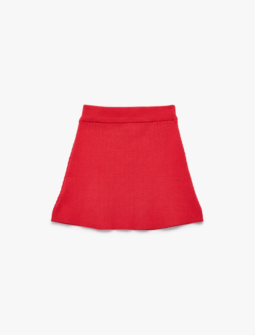  Kız Çocuk Viskon Karışımlı Slim Fit A Kesim Triko Etek