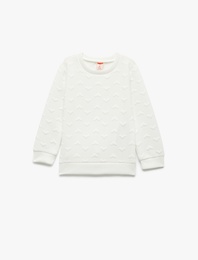 Kalpli Uzun Kollu Bisiklet Yaka Sweatshirt