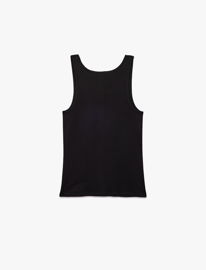  Bisiklet Yaka Kolsuz Slim Fit Ribanalı Pamuklu Atlet