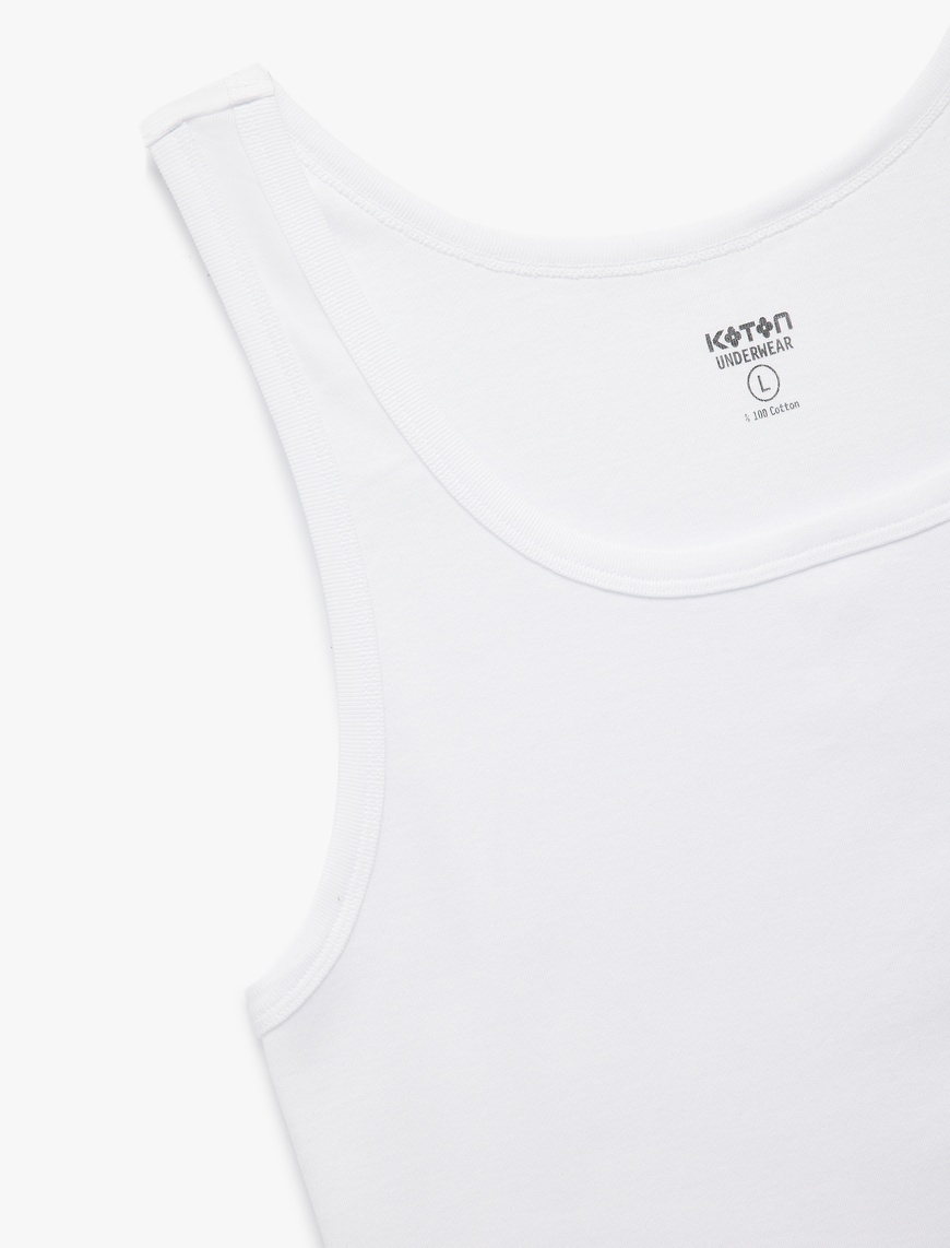   Bisiklet Yaka Kolsuz Slim Fit Ribanalı Pamuklu 2'li Atlet Seti