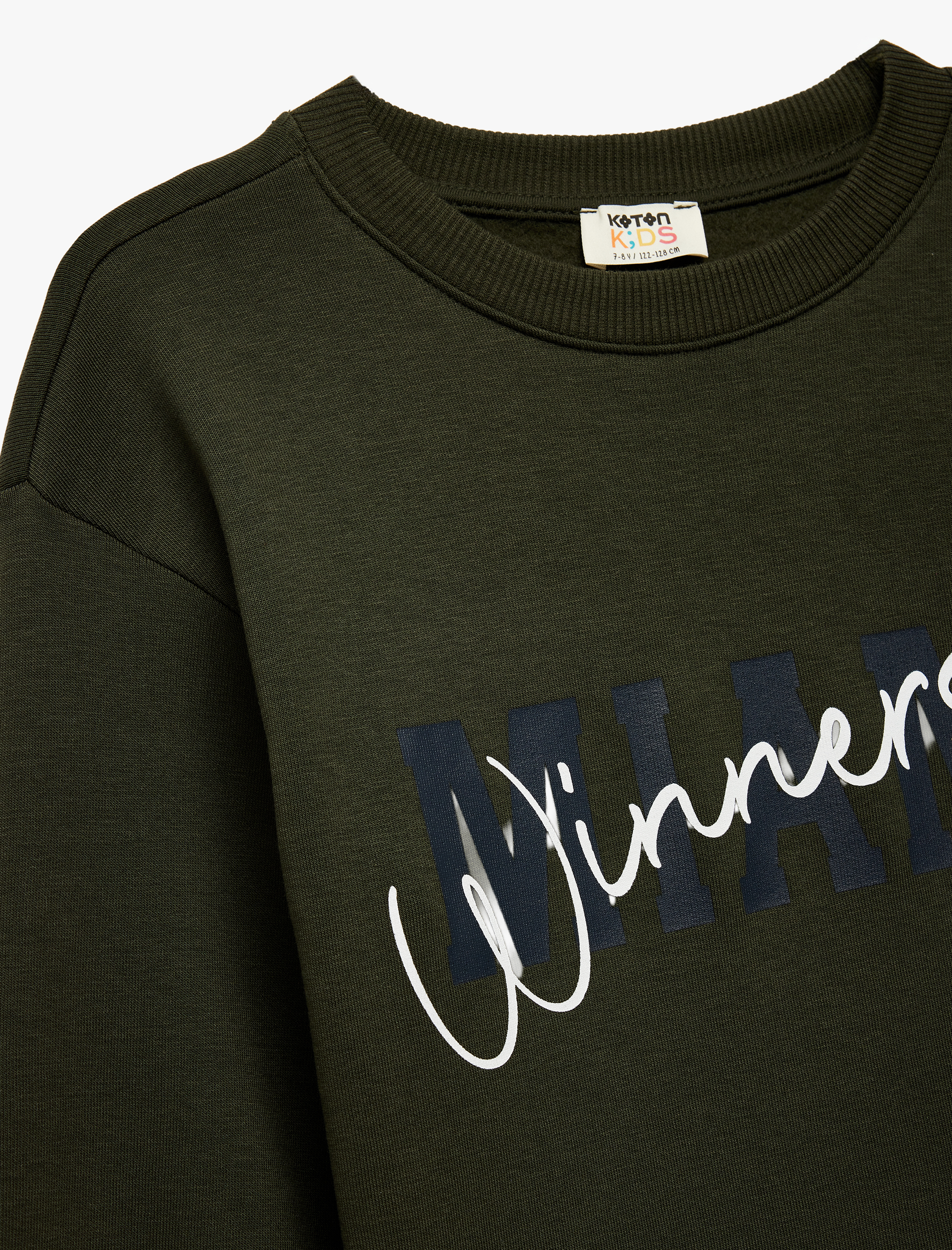  Erkek Çocuk Baskılı Uzun Kollu Bisiklet Yaka Şardonlu Sweatshirt