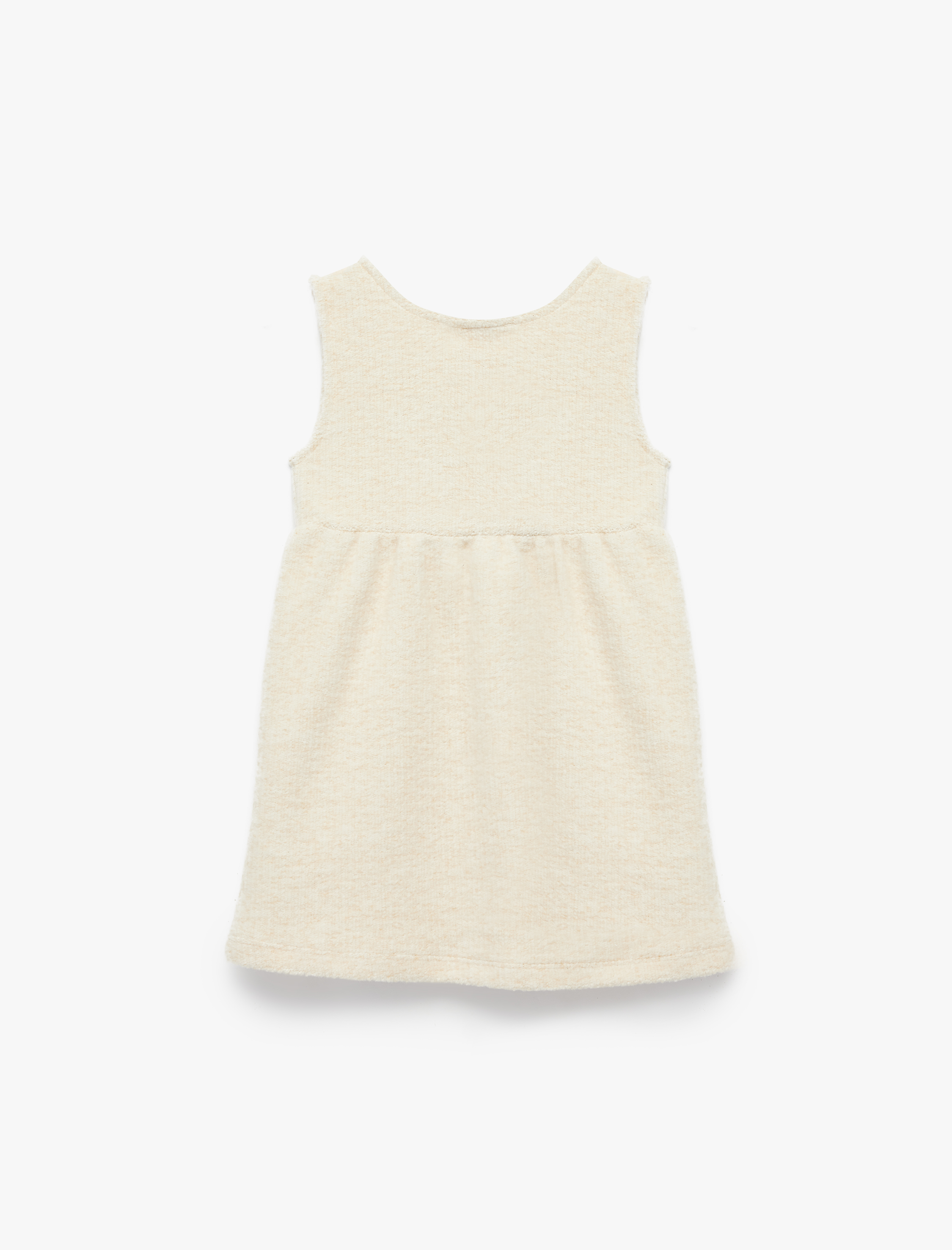  Kız Bebek Nakış Detaylı Kolsuz Bisiklet Yaka Jile Elbise