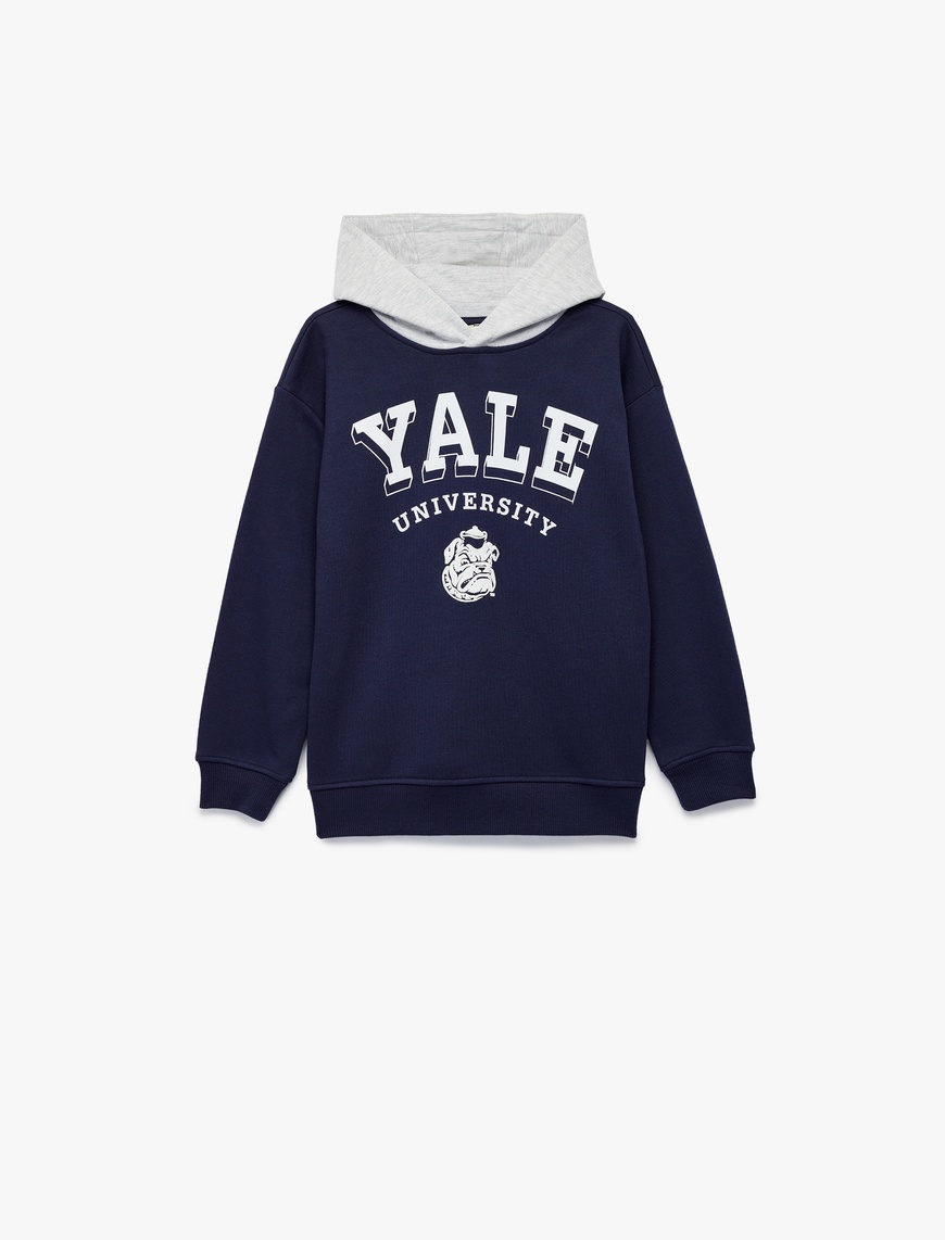  Erkek Çocuk Lisanslı Kapşonlu Uzun Kollu Şardonlu Baskılı Sweatshirt