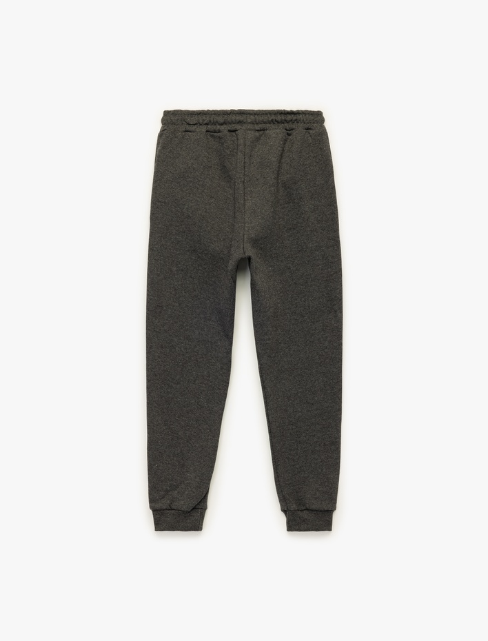 Erkek Çocuk Şardonlu Cep Detaylı Baskılı Jogger Eşofman Altı