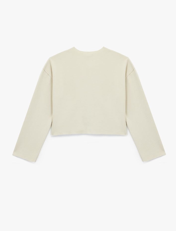  Uzun Kollu Bisiklet Yaka Düğmeli Triko Hırka