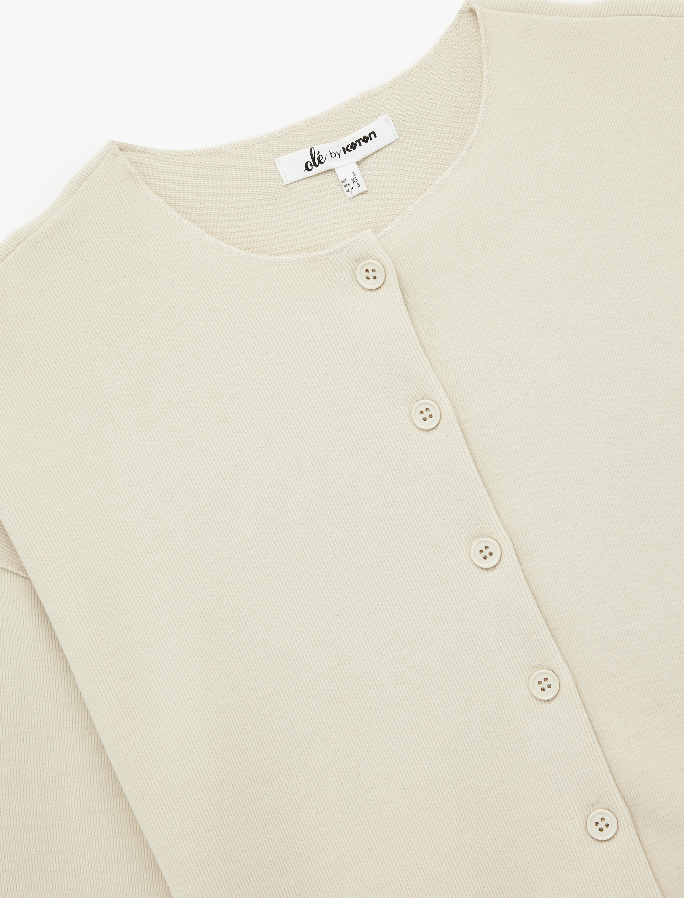   Uzun Kollu Bisiklet Yaka Düğmeli Triko Hırka